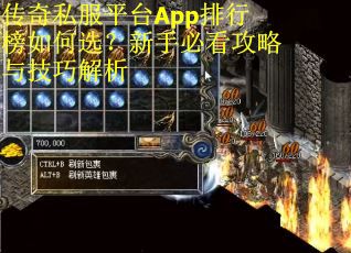 传奇私服平台App排行榜如何选？新手必看攻略与技巧解析