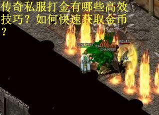 传奇私服打金有哪些高效技巧？如何快速获取金币？
